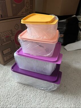 New Tupperware Stackable Plastic Storage Containers